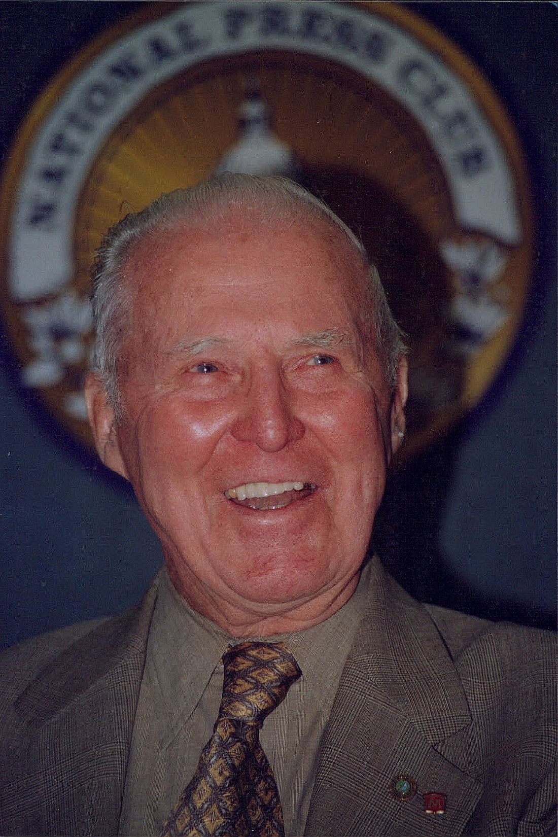 Norman Borlaug speaking at an event